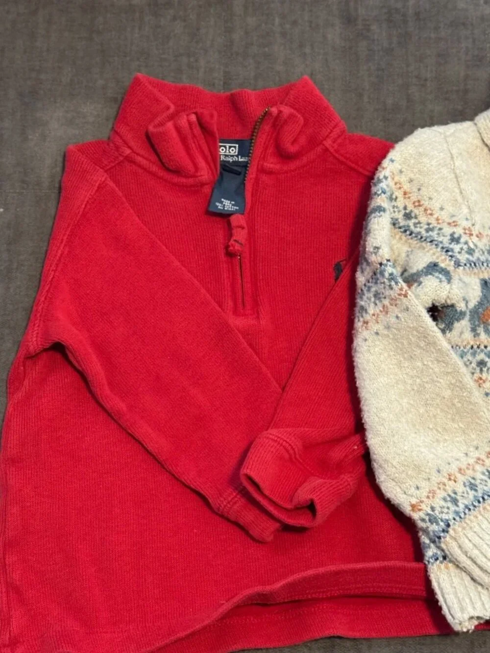Toddler Boy Designer Sweater Bundle | Polo Ralph Lauren Quarter Zip 2T & Tommy B